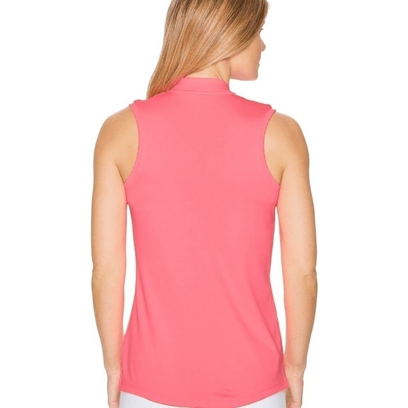 Nike Women’s Golf Polo Sleeveless Pink 1/4 Zip Dryfit Tennis Golf Polo Small - Picture 3 of 12